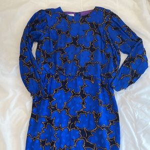 Vintage. Neiman-Marcus 100% Silk Navy Blue Dress